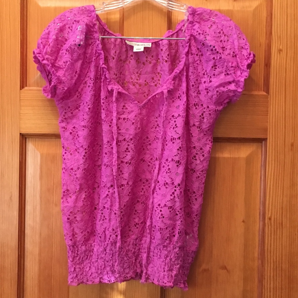 Pretty Lace Peasant Blouse